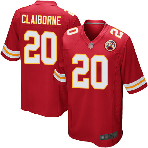 Men Kansas City Chiefs #20 Claiborne Morris Game Red Team Color Football Nike NFL Jersey